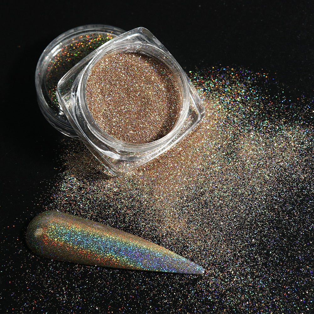 White Chrome Pearl Nail Powder Shimmer Glitter