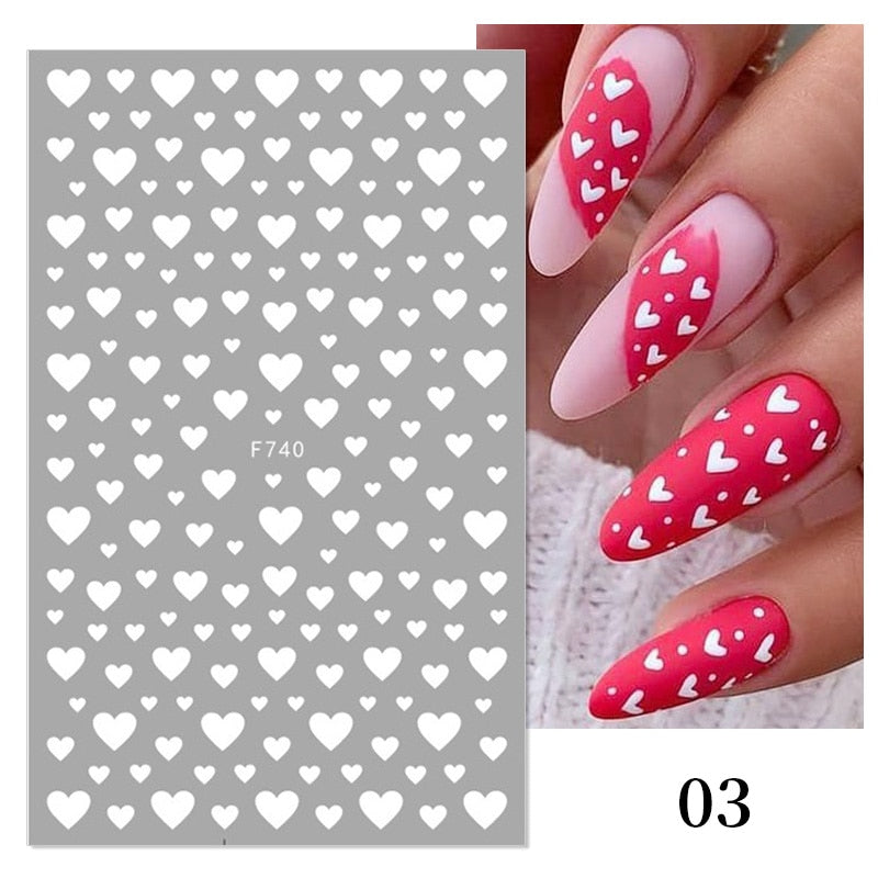 Heart Letter Nail Sticker Nail Art Decoration