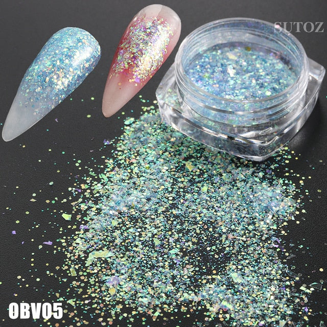 White Chrome Pearl Nail Powder Shimmer Glitter