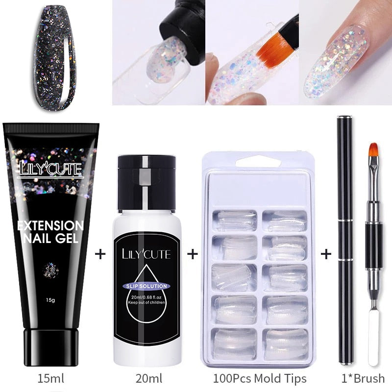 LILYCUTE Nail Extension UV Gel Set