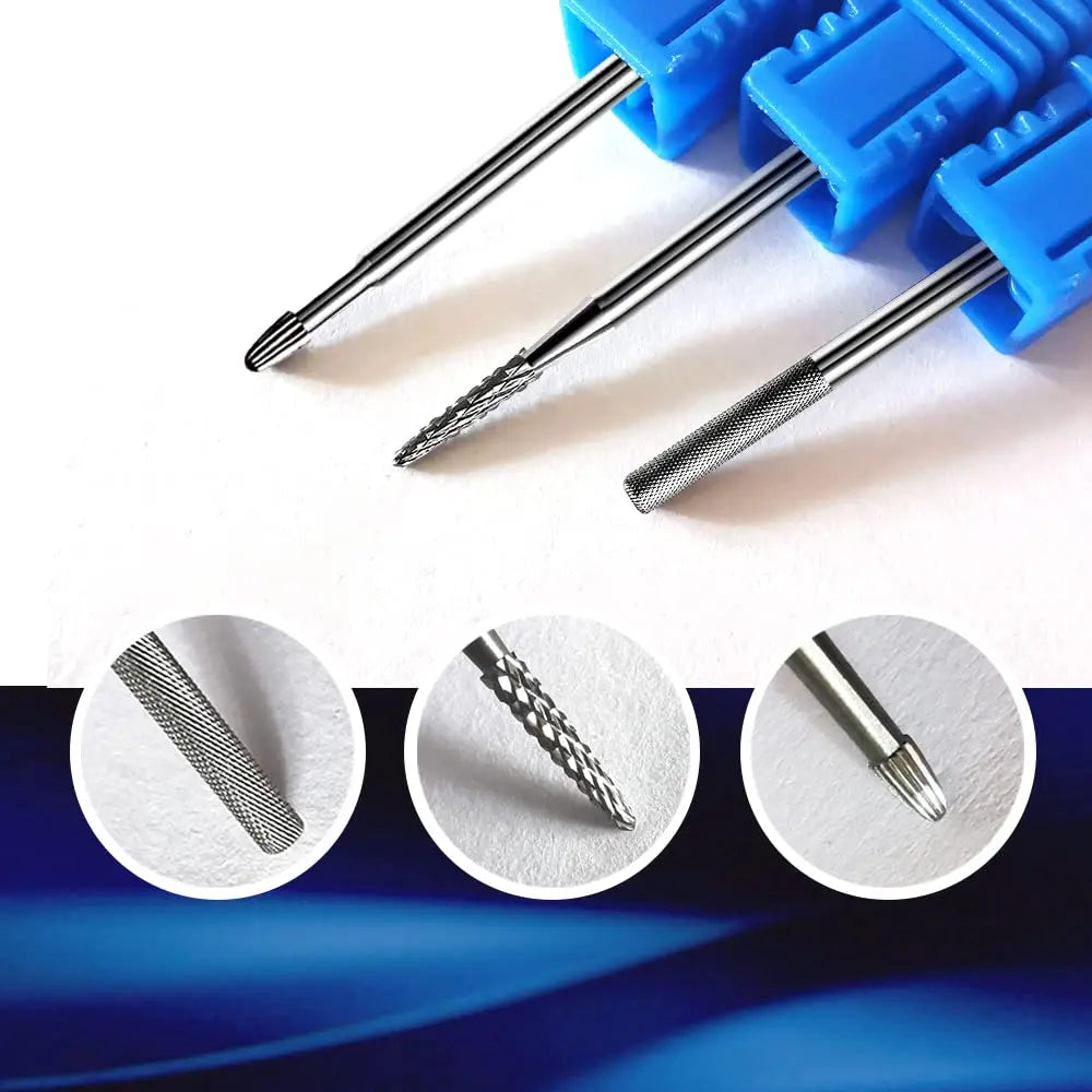 3/32" Nail Buffer Bit Tungsten Cuticle Drill Bit for Nails Under Nail Cleaner E-file Bits Nail Art Supplies for Professionals