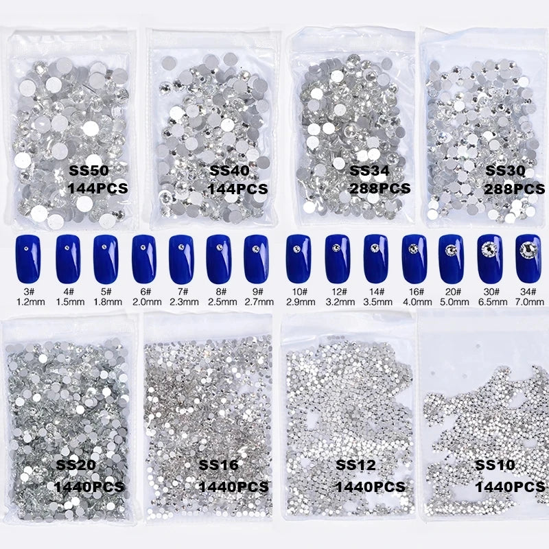 Glitter Crystal AB Non Hot Fix Rhinestones Crystal Flatback стразы Strass Nails Crystals For Nail Art Nail Charms Dress B2009