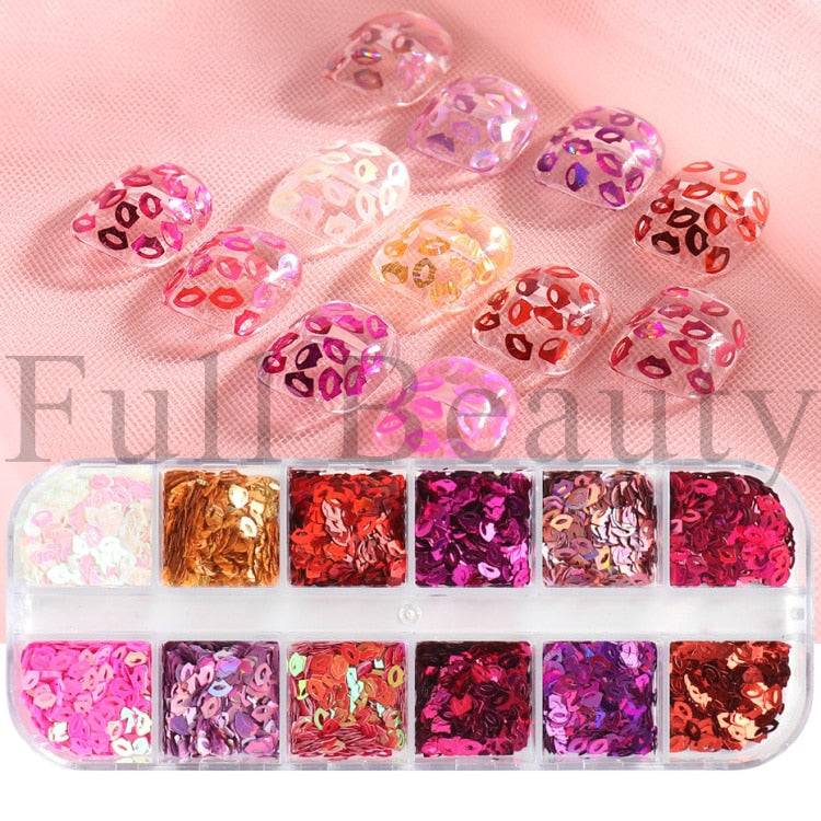 Iridescent Mixed Hexagon Nail Glitter Sequins Holo Flakes Nail Art