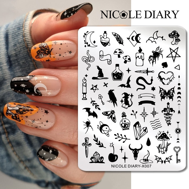 Nail Stamping Plates Leaf Floral Butterfly Line Printing Stencil Nail Stamp