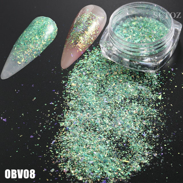 White Chrome Pearl Nail Powder Shimmer Glitter