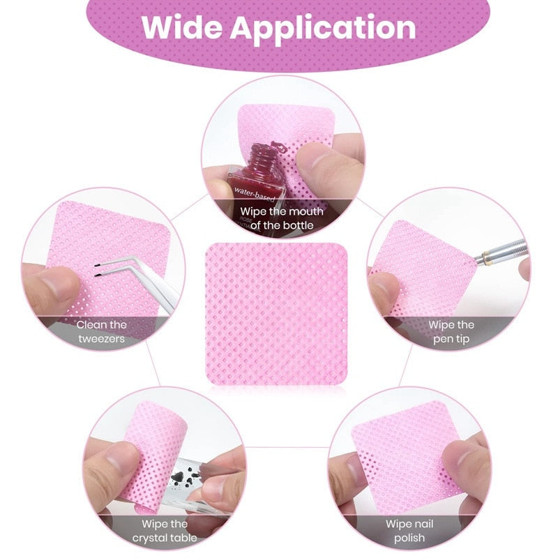 200 PCs Eyelash Gel Remover Cotton Wipes Cleaning Cotton Sheet Nail Art Cleaning Pad Nail Polish Remover