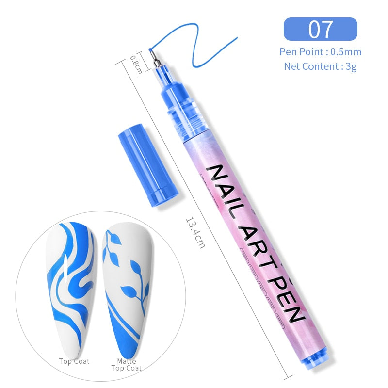 Nail Art Drawing Pencil Plastic Waterproof Painting Liner Brush