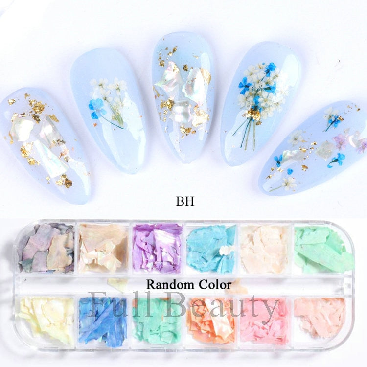 Iridescent Mixed Hexagon Nail Glitter Sequins Holo Flakes Nail Art