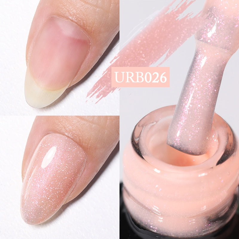 Milky Jelly White Glitter Rubber Base Gel Polish