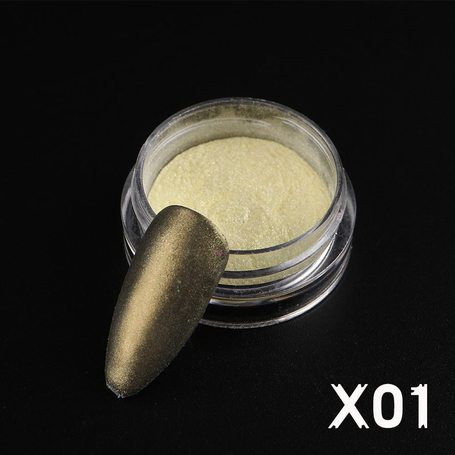 Mirror Nail Powder Pigment Pearl White Rubbing on Nail Art