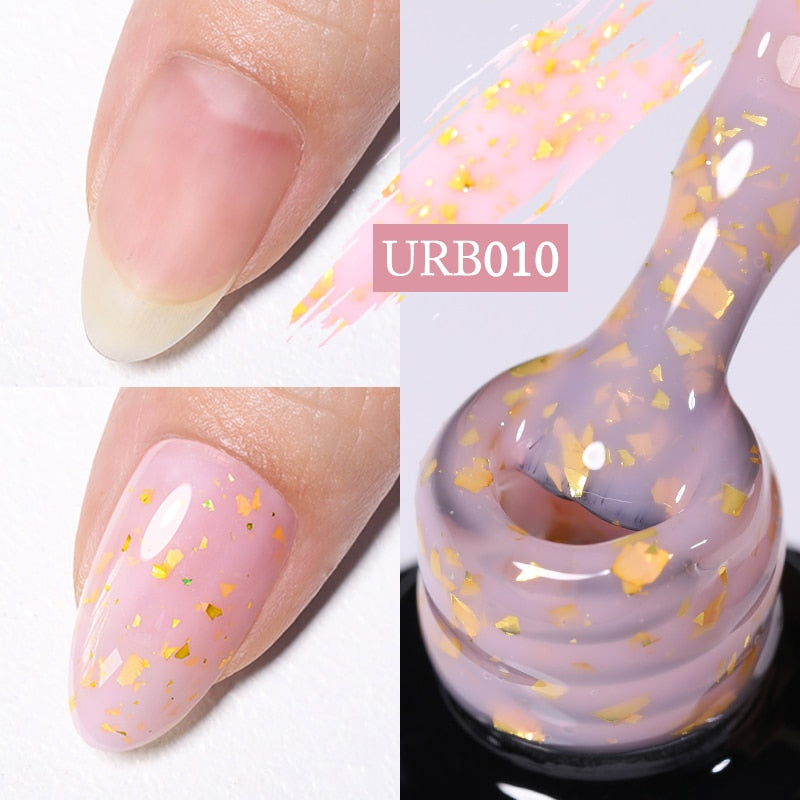 Milky Jelly White Glitter Rubber Base Gel Polish