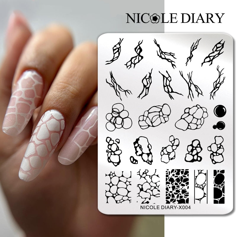 Nail Stamping Plates Leaf Floral Butterfly Line Printing Stencil Nail Stamp