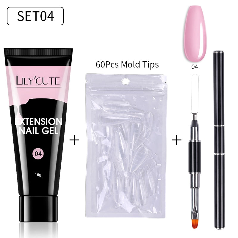 LILYCUTE Nail Extension UV Gel Set