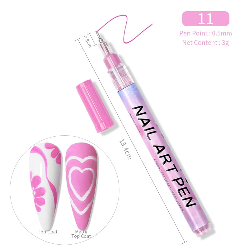 Nail Art Drawing Pencil Plastic Waterproof Painting Liner Brush