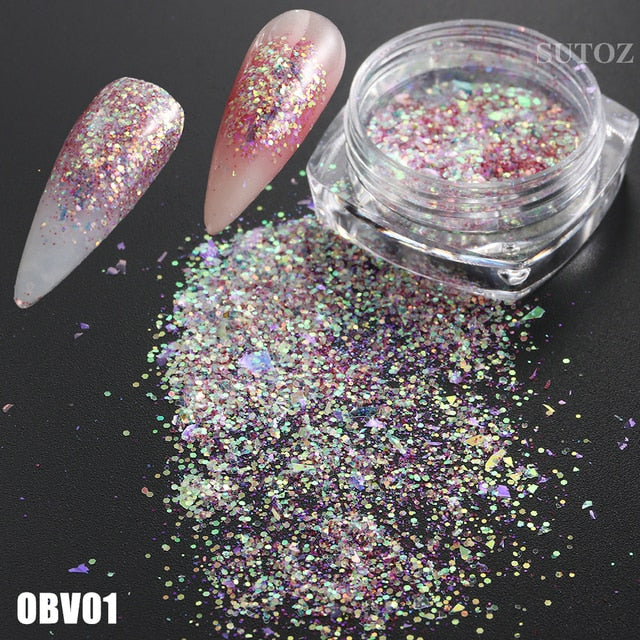 White Chrome Pearl Nail Powder Shimmer Glitter