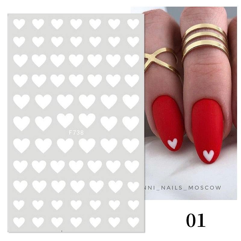 Heart Letter Nail Sticker Nail Art Decoration