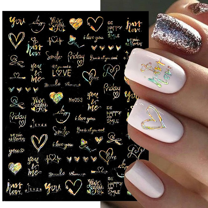 Heart Letter Nail Sticker Nail Art Decoration