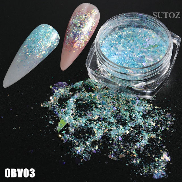 White Chrome Pearl Nail Powder Shimmer Glitter