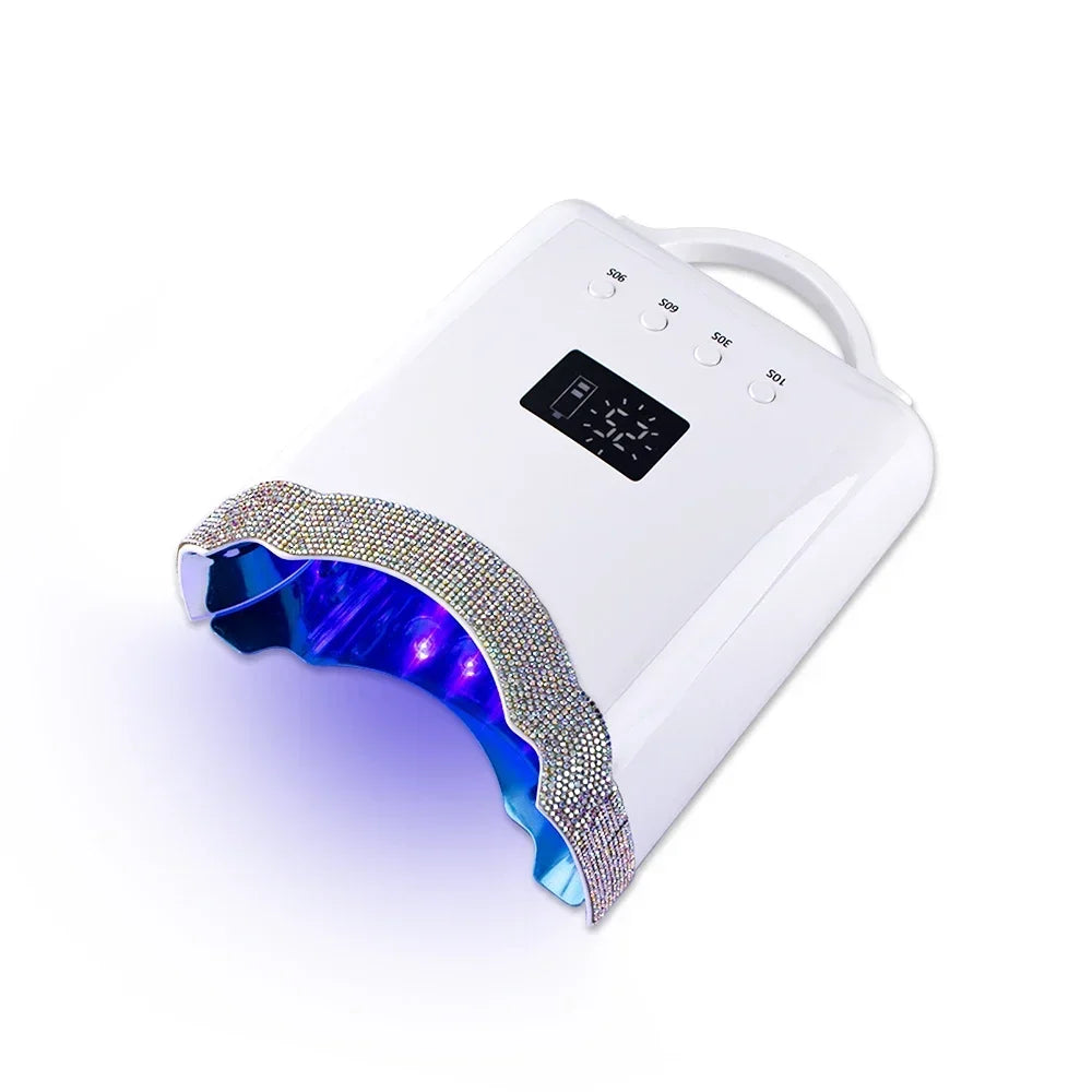 New Product 2023 Nail Supply Love This Diamond Shining Cordless Nail Dryer Machine Portable 78W UV led Nail lamp