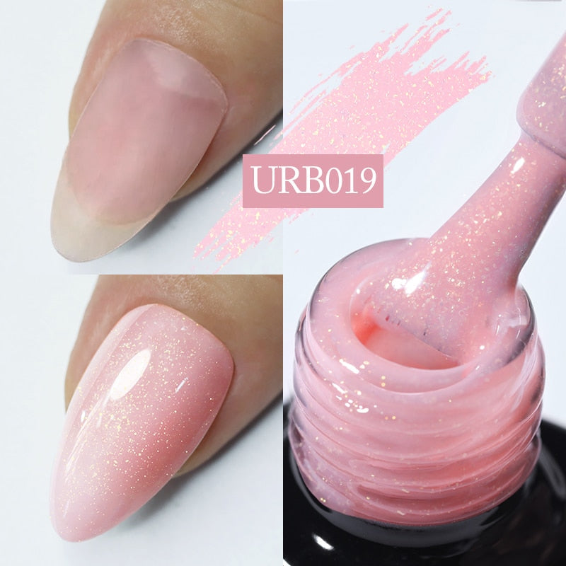 Milky Jelly White Glitter Rubber Base Gel Polish