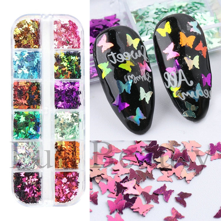 Iridescent Mixed Hexagon Nail Glitter Sequins Holo Flakes Nail Art