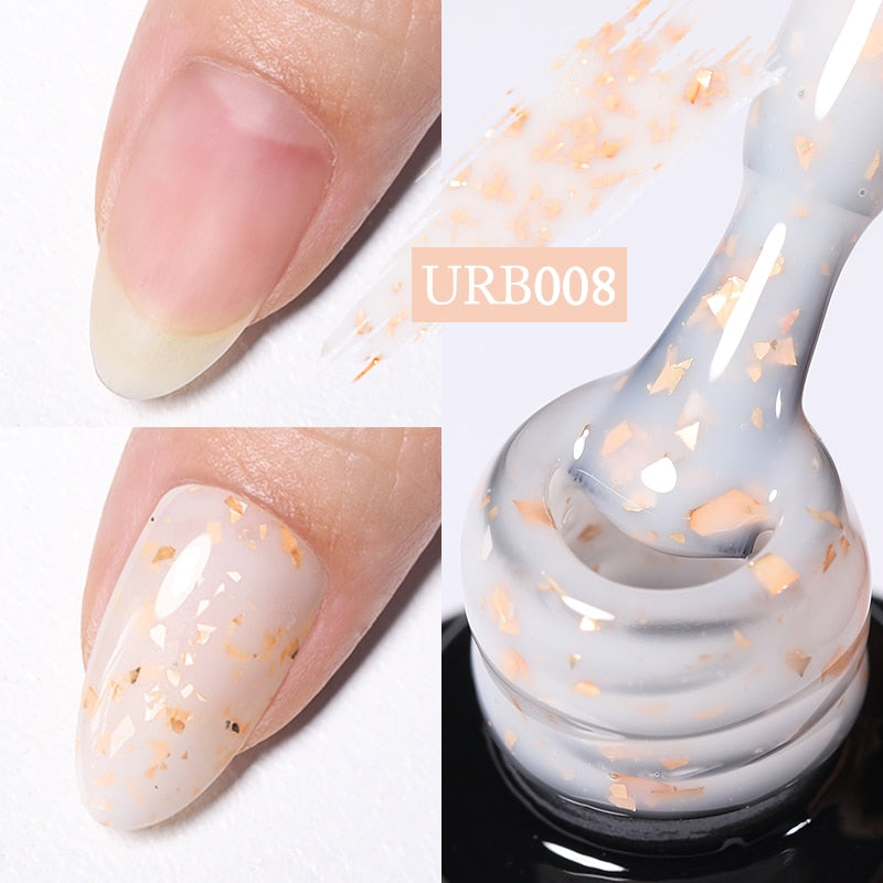 Milky Jelly White Glitter Rubber Base Gel Polish