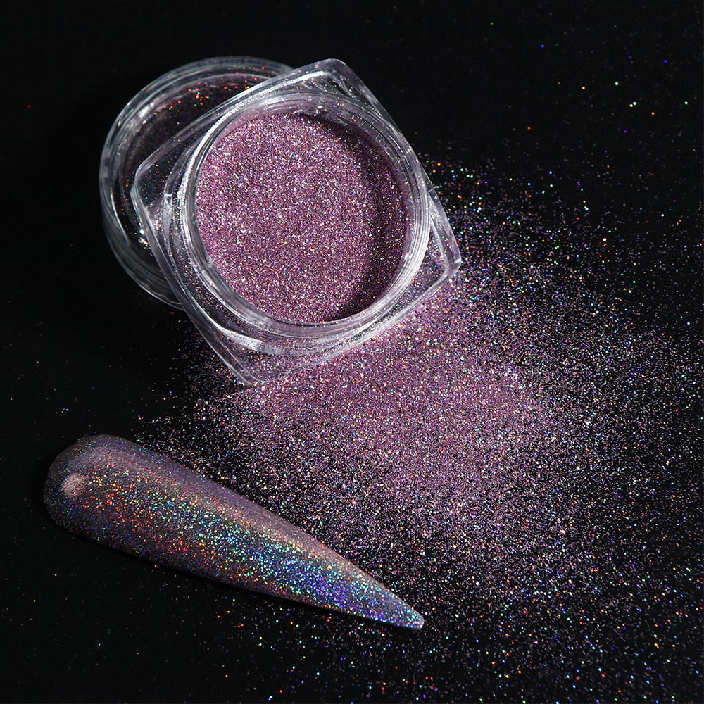 White Chrome Pearl Nail Powder Shimmer Glitter