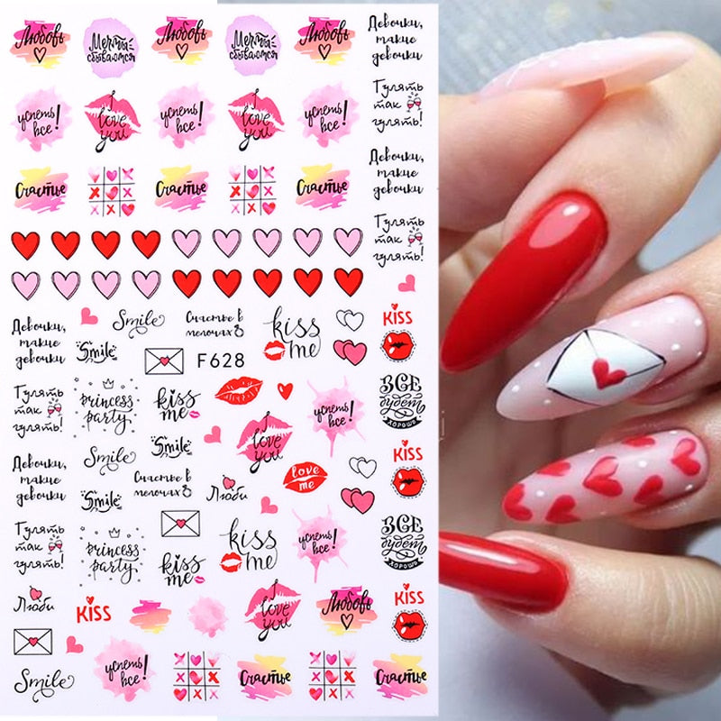 Heart Letter Nail Sticker Nail Art Decoration