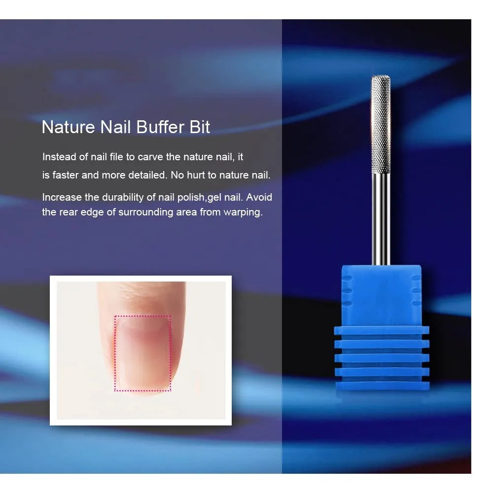 3/32" Nail Buffer Bit Tungsten Cuticle Drill Bit for Nails Under Nail Cleaner E-file Bits Nail Art Supplies for Professionals