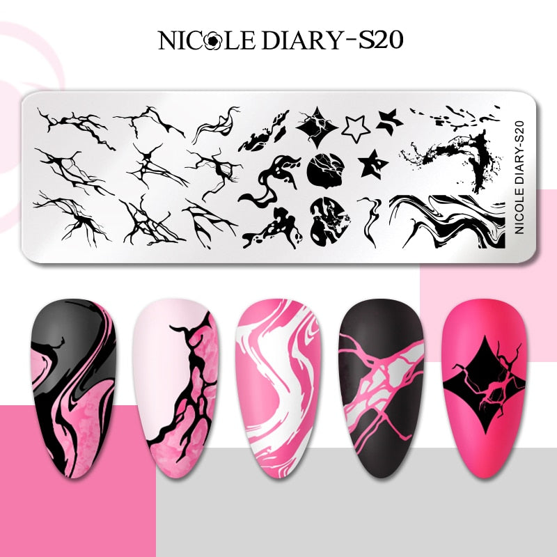 Nail Stamping Plates Leaf Floral Butterfly Line Printing Stencil Nail Stamp