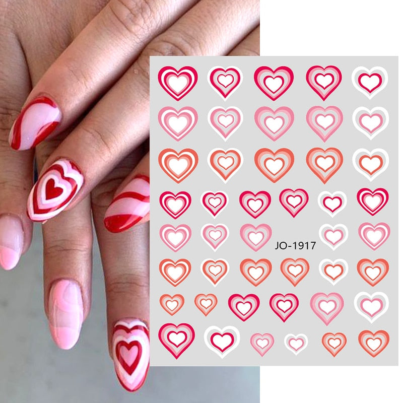 Heart Letter Nail Sticker Nail Art Decoration