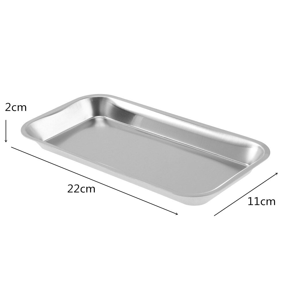 2023 New Stainless Steel Manicure Cosmetic Storage Tray Nail Art Equipment Storage Plate Doctor Dental Tray Nail Art Accessories