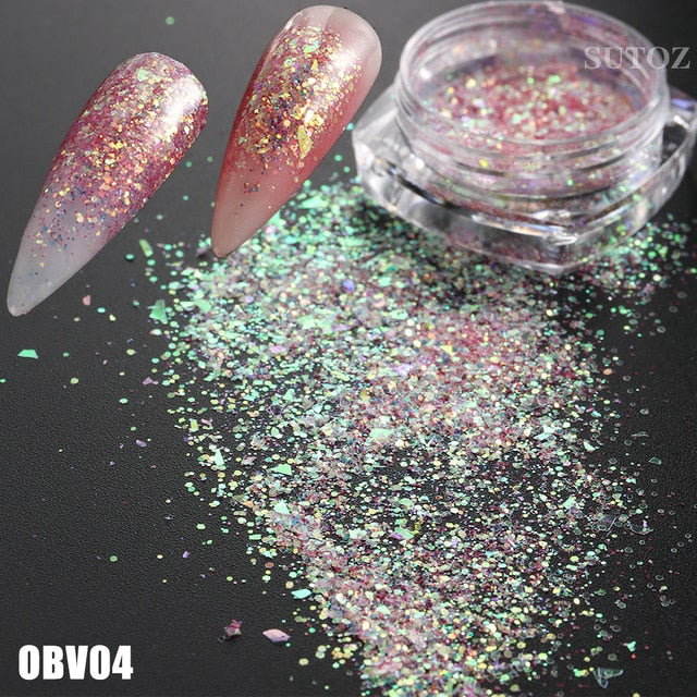 White Chrome Pearl Nail Powder Shimmer Glitter