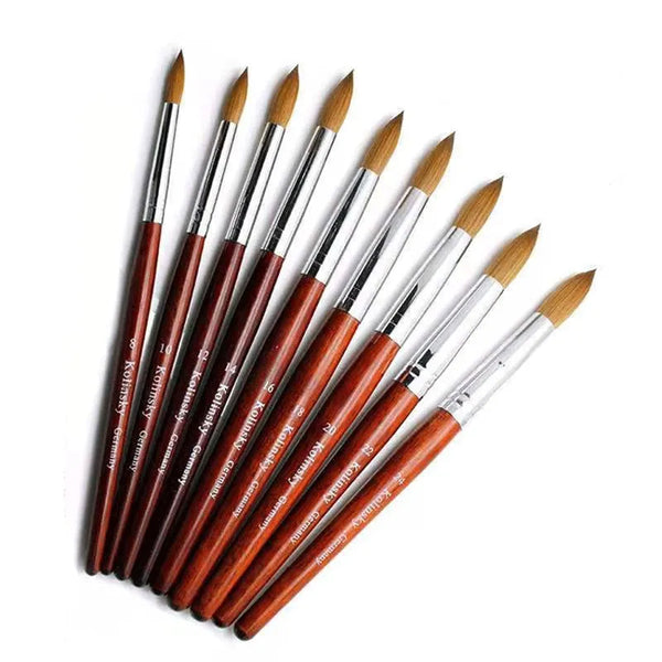 Acrylic Nail Brush Good Quality Nail Art Mink Brush Wood Handle Gel Builder Manicure Brush Drawing Tools Nail Salon