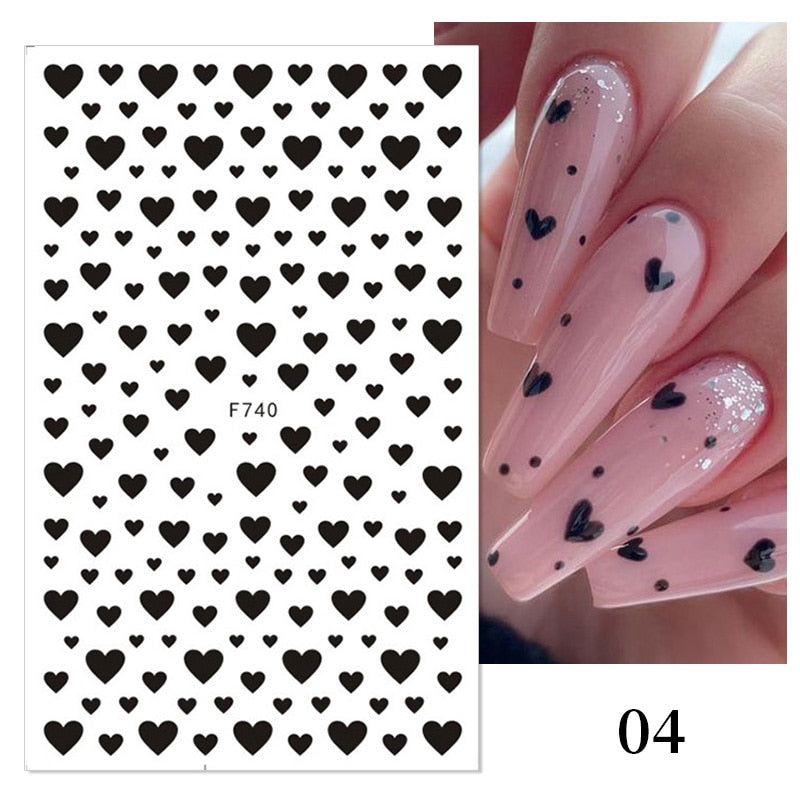 Heart Letter Nail Sticker Nail Art Decoration