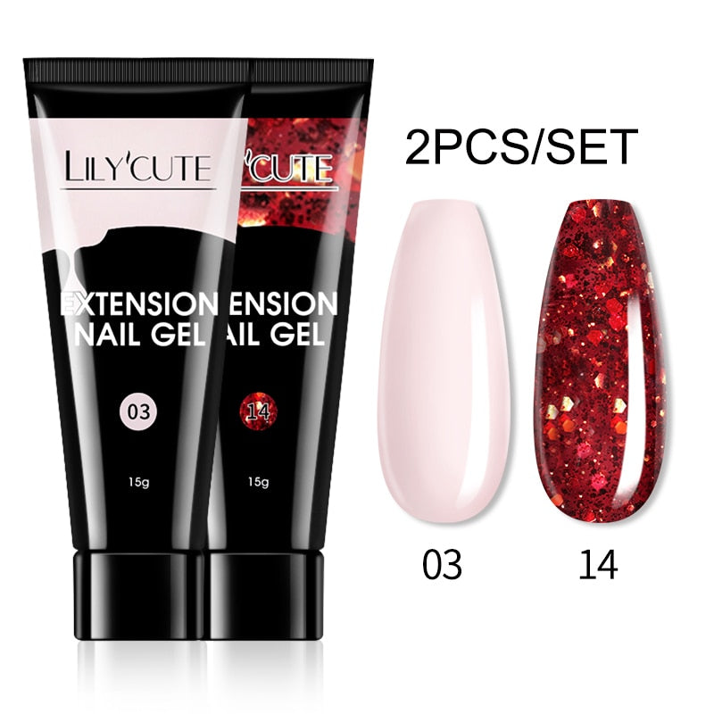 LILYCUTE Nail Extension UV Gel Set