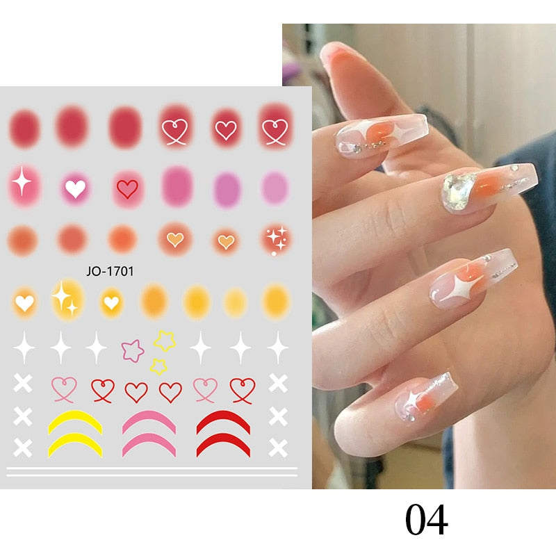 Heart Letter Nail Sticker Nail Art Decoration