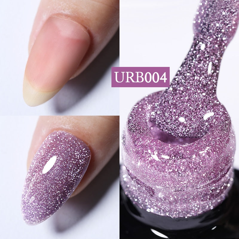 Milky Jelly White Glitter Rubber Base Gel Polish