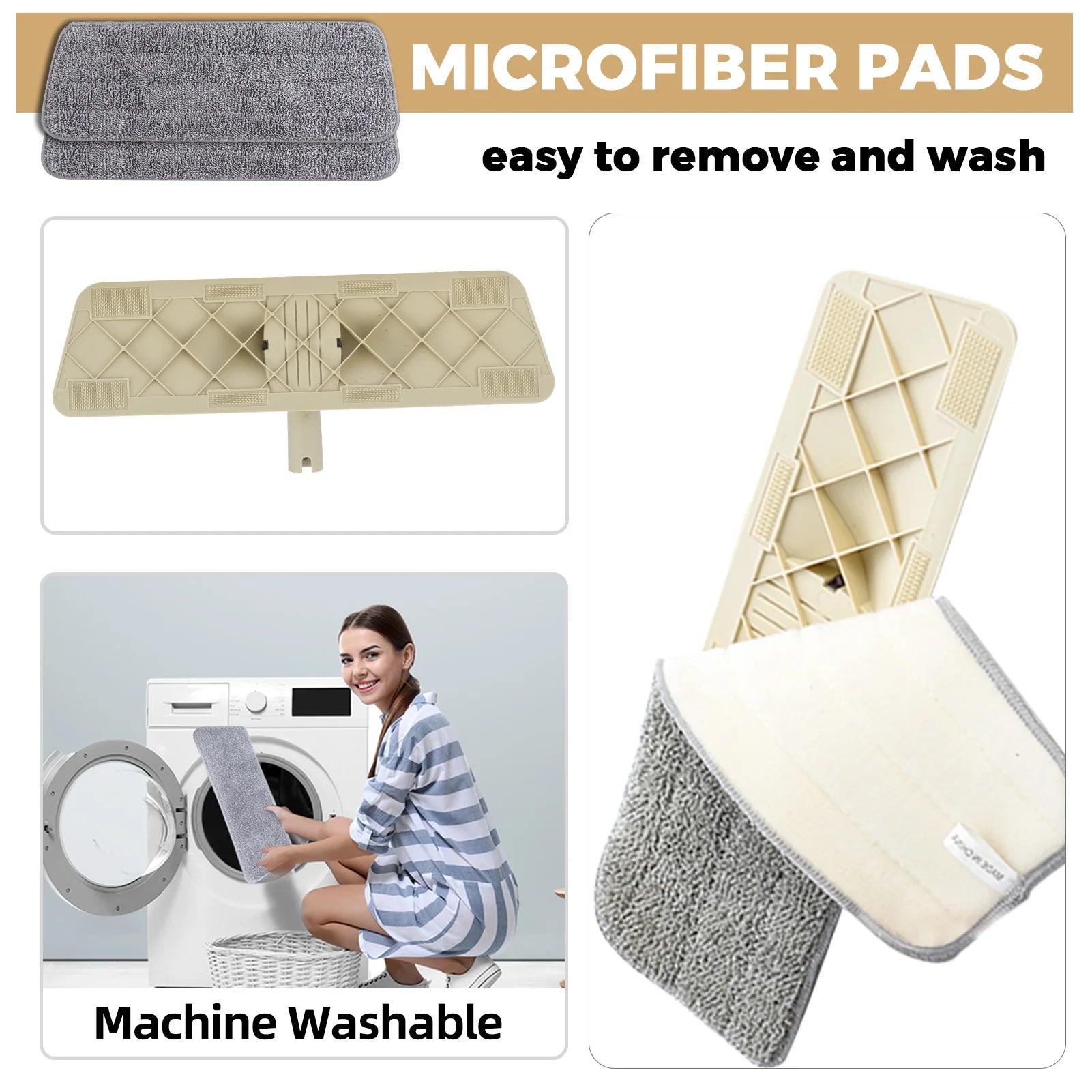 Spray Floor Mop with Reusable Microfiber Pads 360 Degree Handle Mop for Home Kitchen Laminate Wood Ceramic Tiles Floor Cleaning