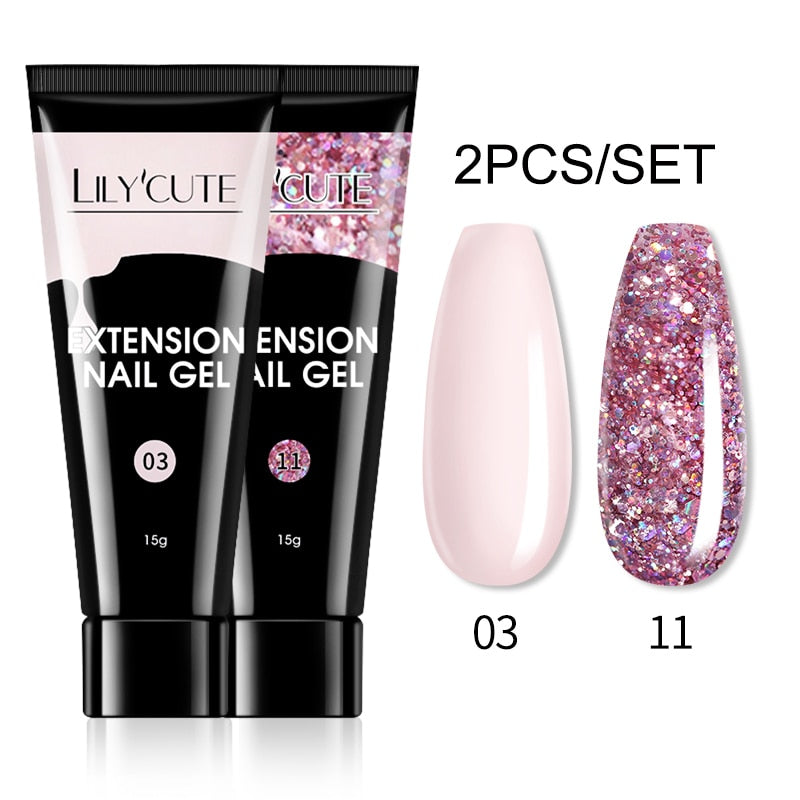 LILYCUTE Nail Extension UV Gel Set