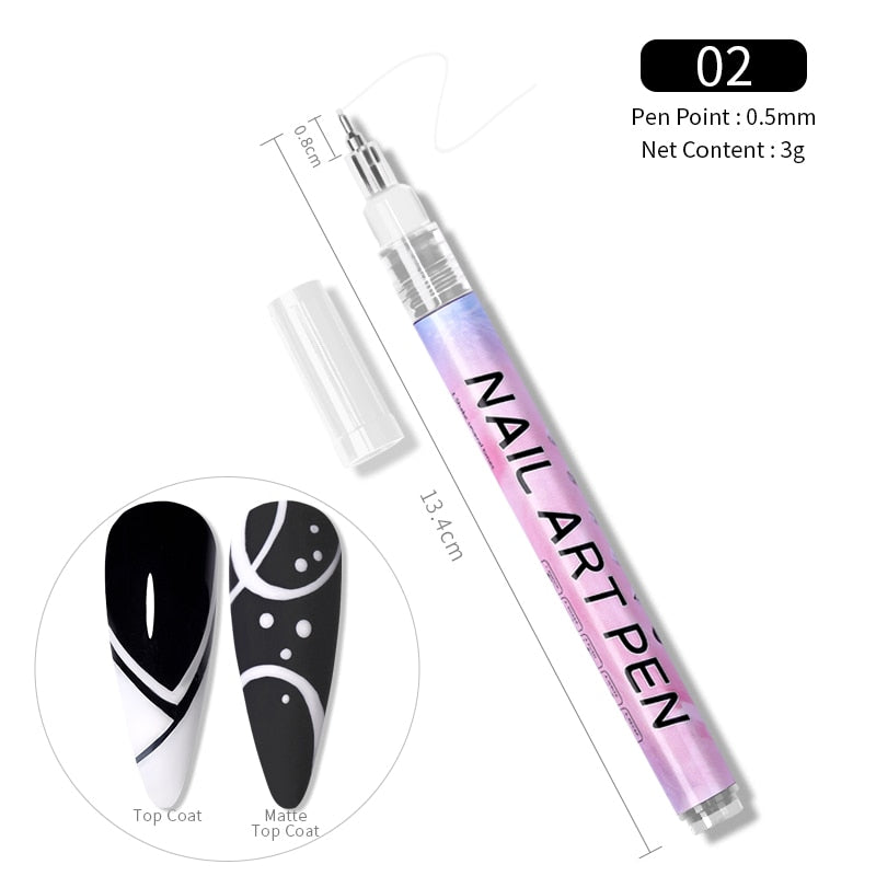 Nail Art Drawing Pencil Plastic Waterproof Painting Liner Brush