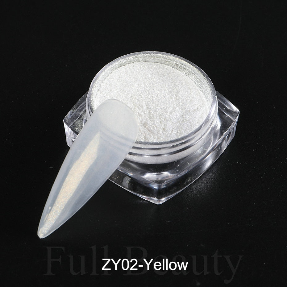 Mirror Nail Powder Pigment Pearl White Rubbing on Nail Art