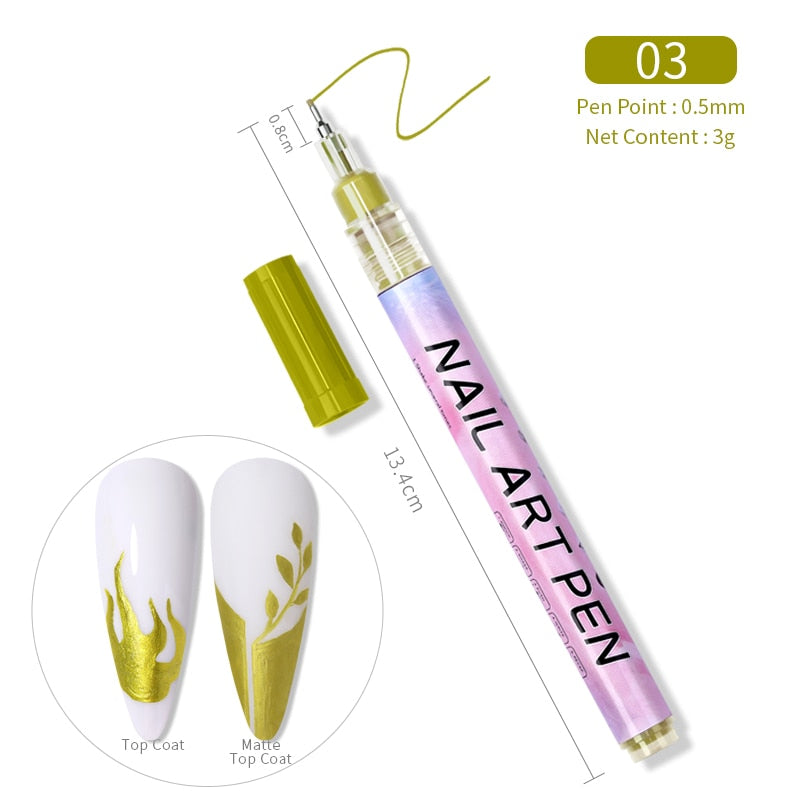 Nail Art Drawing Pencil Plastic Waterproof Painting Liner Brush