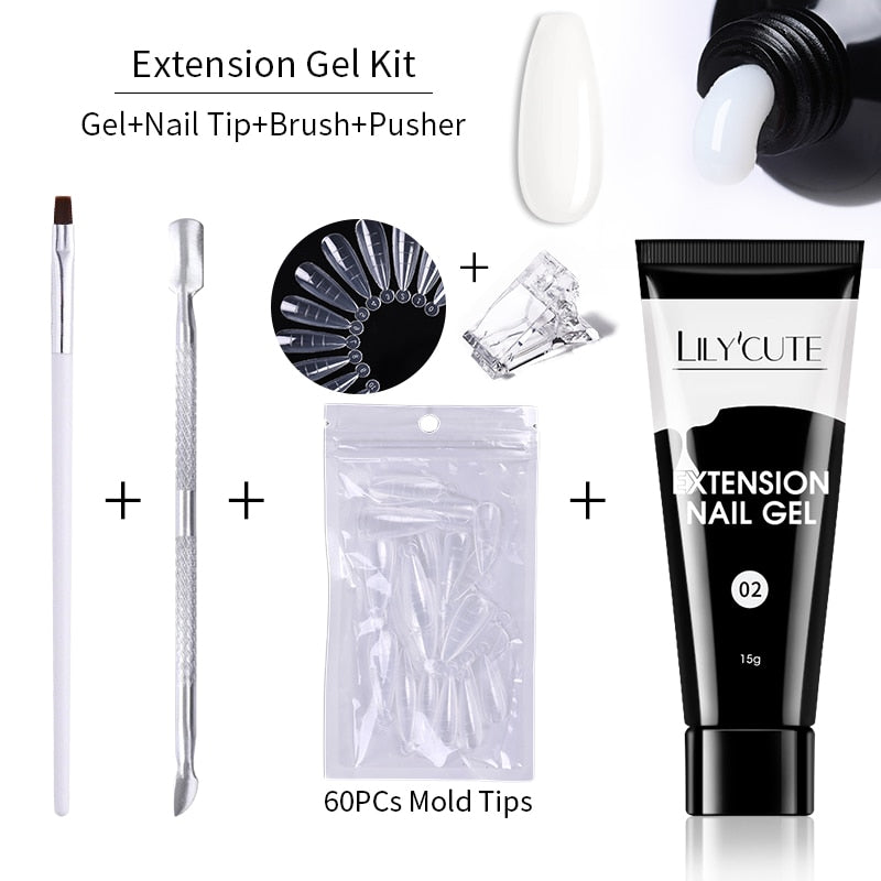 LILYCUTE Nail Extension UV Gel Set