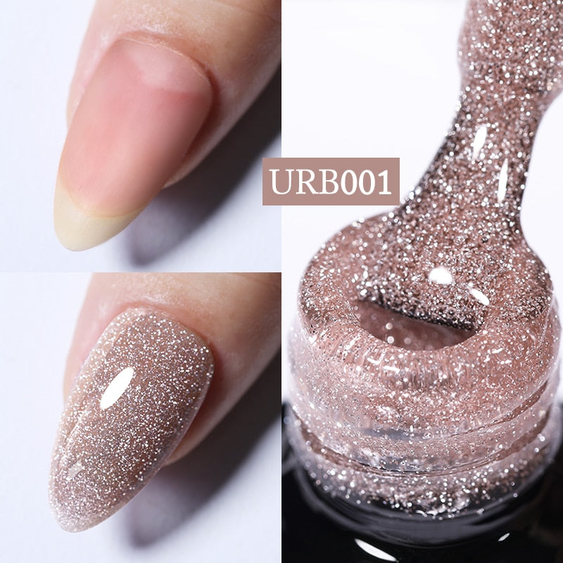 Milky Jelly White Glitter Rubber Base Gel Polish