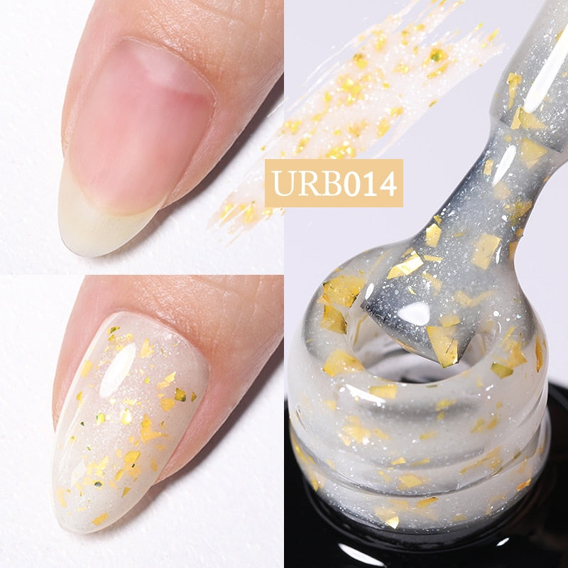 Milky Jelly White Glitter Rubber Base Gel Polish