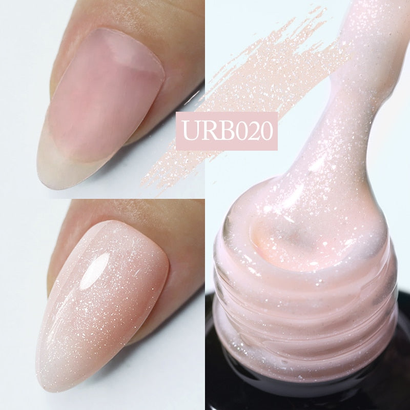 Milky Jelly White Glitter Rubber Base Gel Polish