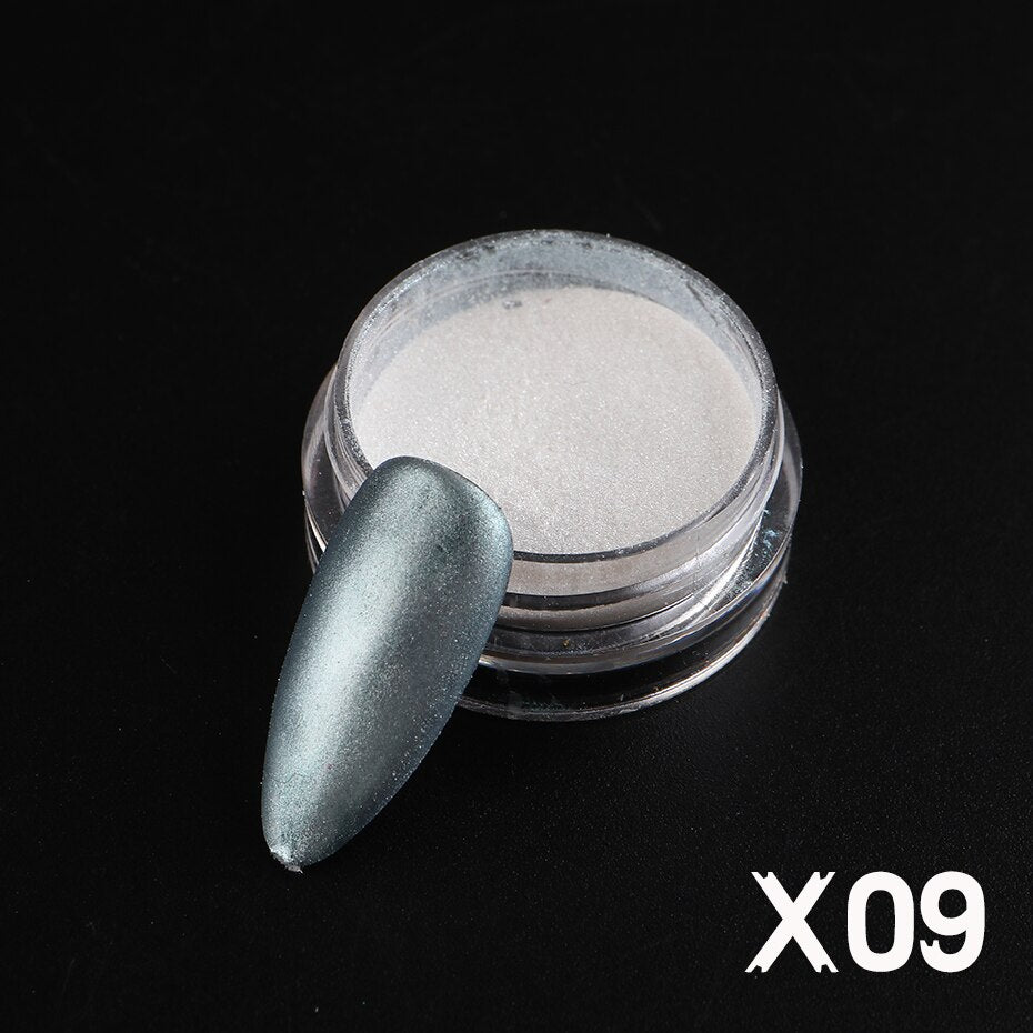 Mirror Nail Powder Pigment Pearl White Rubbing on Nail Art