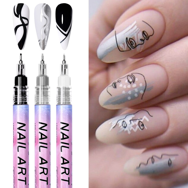 Nail Art Drawing Pencil Plastic Waterproof Painting Liner Brush