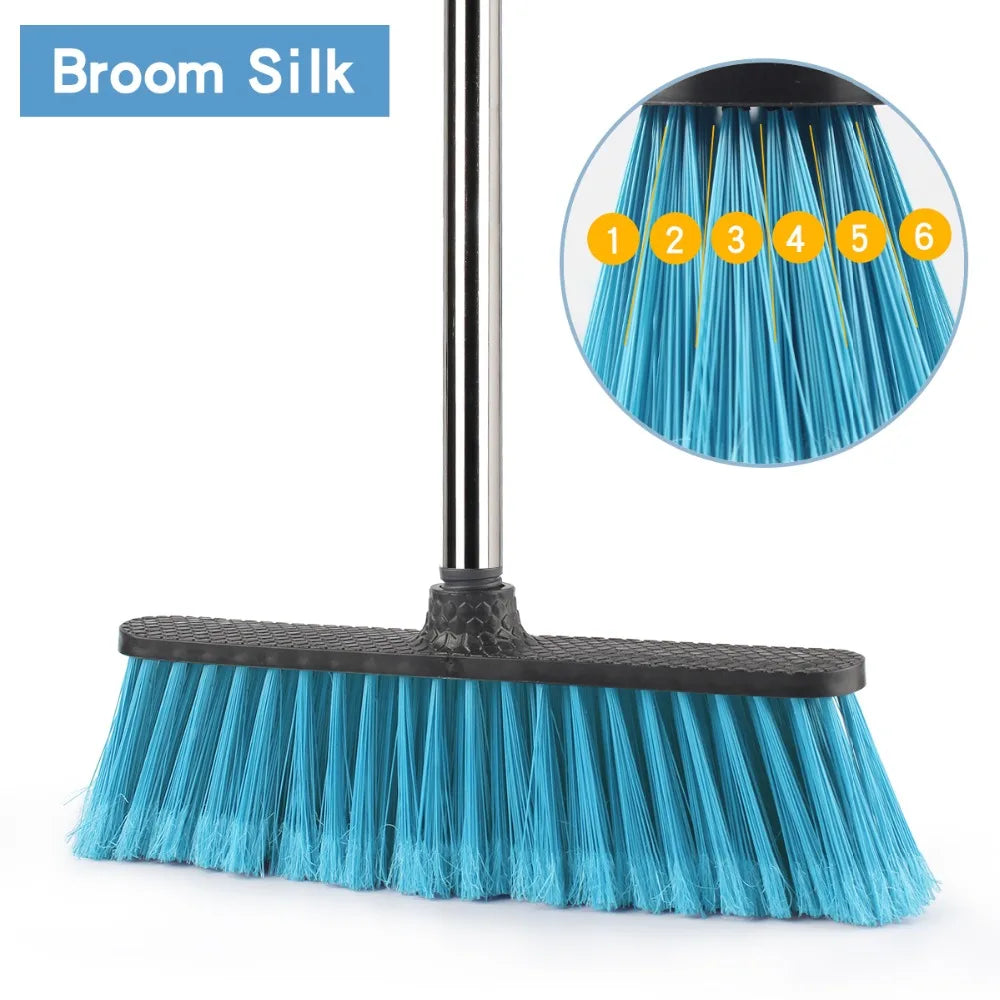 Floor Cleaning Broom with Adjustable Long Handle Stiff Bristle Grout Brooms Scrubber for Cleaning Bathroom, Kitchen,courtyard